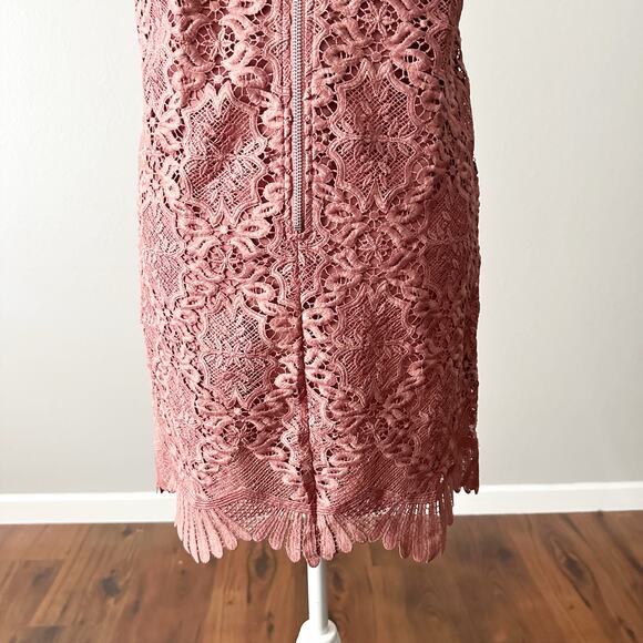Lovers &‎ Friends Caspian Scalloped Lace Sleeveless Mauve Dress women's medium - Picture 6 of 13